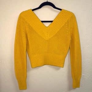 Crop Top Sweater Yellow Small